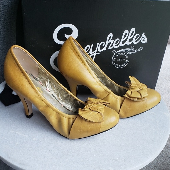 Seychelles Shoes Yellow Leather Heels Poshmark